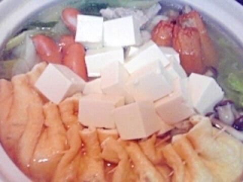 鶏と野菜の水炊き鍋、あぶ玉入り♪